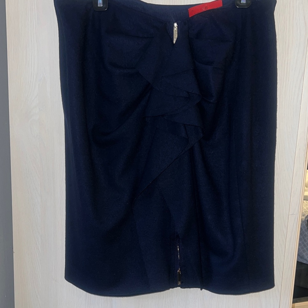 Carolina Herrera Dark Blue Pencil Skirt